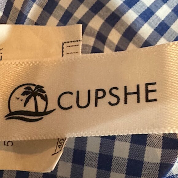 Cupshe Blue Gingham Midi Dress Cutout Bow Front – Size M - Picture 15 of 17